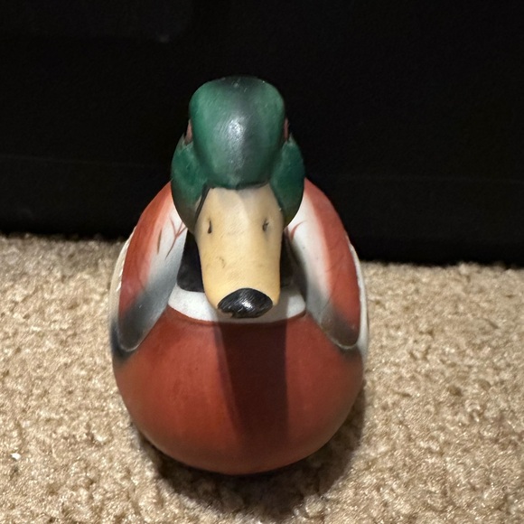 Vintage Ceramic Duck Lint Remover Brush Mallard Figurine Decoy 5" x 3 1/4" - Picture 2 of 7